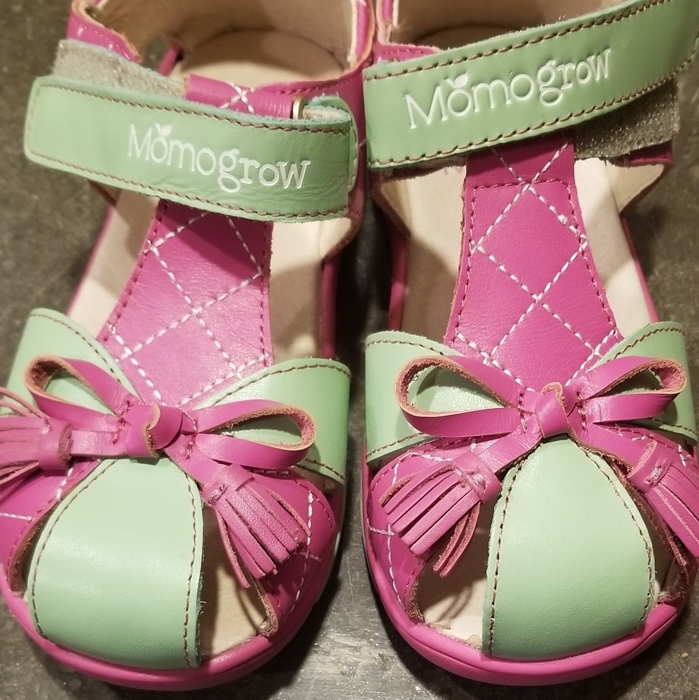 Momogrow Tassel Pink & Green girls summer sandal